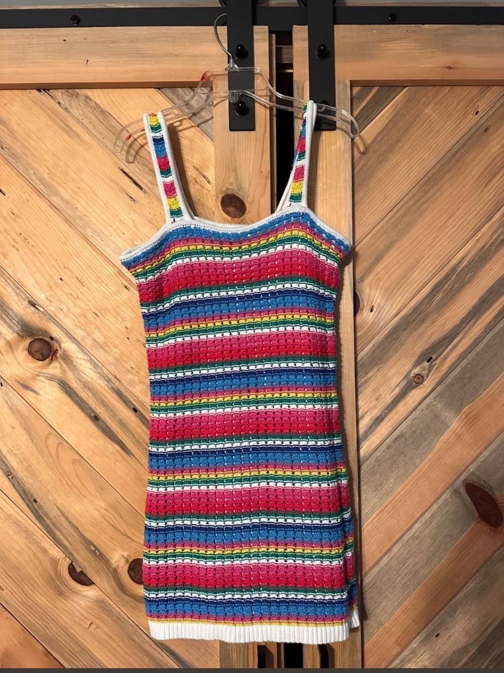 GAP Striped Multicolor Crochet Tank Dress sz XS